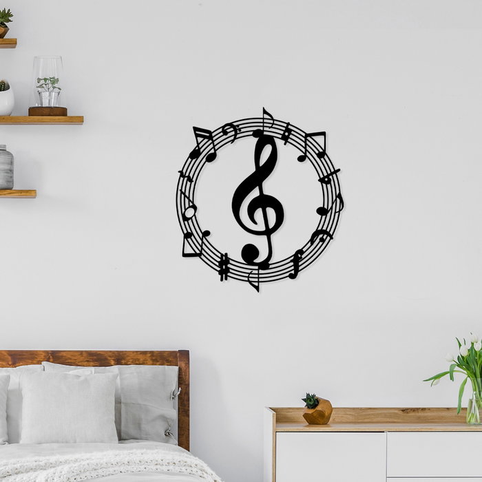 Wallity Musical 2 Escultura de Pared Negra de Metal